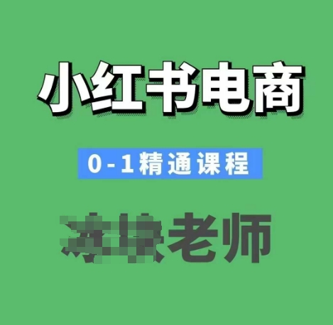小红书电商0-1精通课程，小红书开店必学课程-生财社