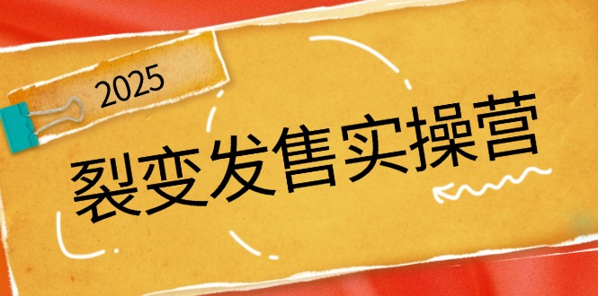 裂变发售实操营，全景解析裂变逻辑，打造动销新玩法，助力私域流量引爆-生财社