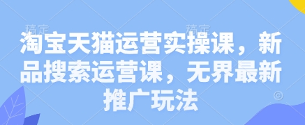淘宝天猫运营实操课，新品搜索运营课，无界最新推广玩法-生财社
