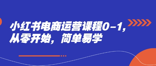 小红书电商运营课程0-1，从零开始，简单易学-生财社