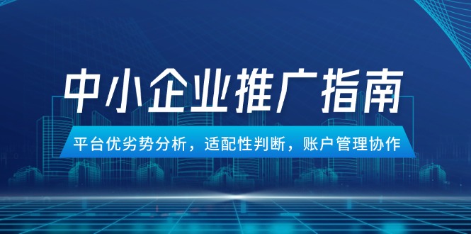 中小企业竞价推广指南，平台优劣势分析，适配性判断，账户管理协作-生财社