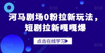 河马剧场0粉拉新玩法，短剧拉新嘎嘎爆-生财社