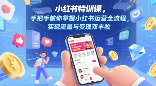 小红书特训课，手把手教你掌握小红书运营全流程，实现流量与变现双丰收-生财社