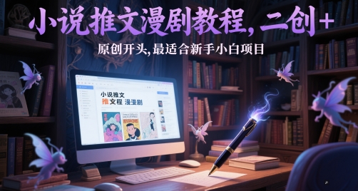小说推文漫剧教程，二创+原创开头，最适合新手小白项目-生财社