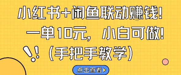 小红书+闲鱼联动挣钱，一单10元，小白可做-生财社