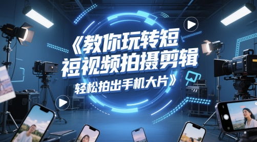 教你玩转短视频拍摄剪辑，轻松拍出手机大片-生财社