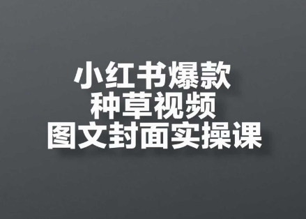 小红书爆款种草视频图文封面实操课，​开店、选品、引流、变现全流程-生财社