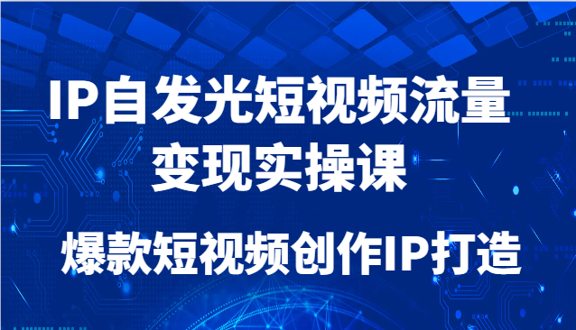 IP自发光短视频流量变现实操课，爆款短视频创作IP打造-生财社