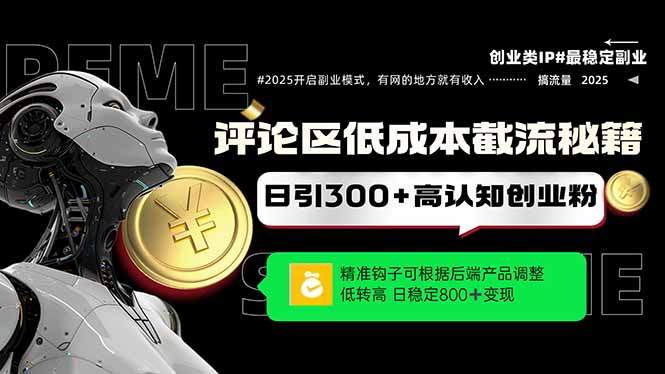 评论区低成本引流秘籍，精准钩子直击用户，单账号日增300+创业粉，日稳…-生财社