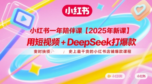 小红书一年陪伴课【2025年新课】，用短视频+deepSeek打爆款，史上最干货的小红书店铺爆款课程-生财社