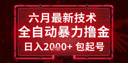 六月最新技术全自动暴力撸金，稳定日入2k+包起号，长期稳定【揭秘】-生财社