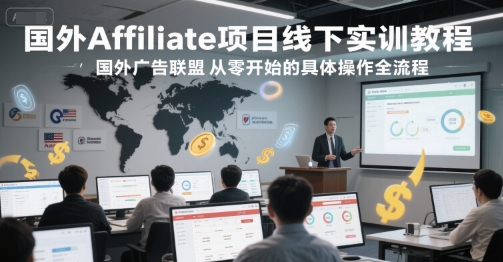 国外Affiliate项目线下实训教程，国外广告联盟从零开始的具体操作全流程-生财社