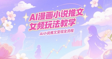 AI漫画小说推文女频玩法教学，AI小说推文变现全流程-生财社