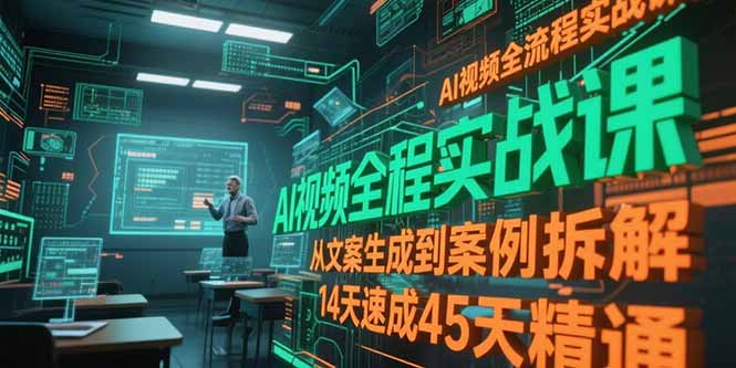 AI视频全流程实战课，从文案生成到案例拆解，14天速成45天精通-生财社