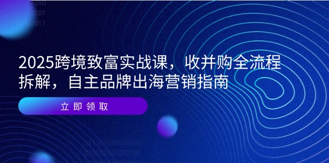 2025跨境致富实战课，收并购全流程拆解，自主品牌出海营销指南-生财社