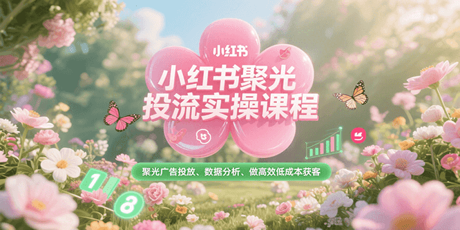 小红书聚光投流实操课程，聚光广告投放、数据分析、做高效低成本获客-生财社