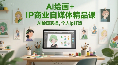 Ai绘画+IP商业自媒体精品课，Ai绘画实操，个人ip打造-生财社