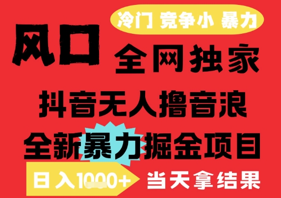 25年6月高爆抖音无人直播最新撸音浪掘金项目，解放双手小白可做，无脑日入1k+，门槛低【揭秘】-生财社