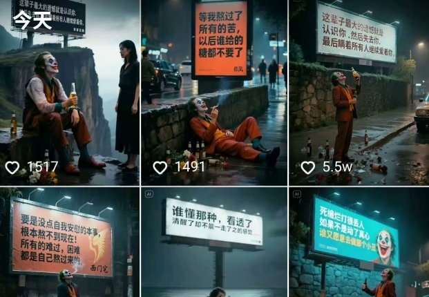 一条视频竟然15W赞！用AI制作小丑自嘲扎心文案视频，当下非常火爆的短视频流量神器-生财社