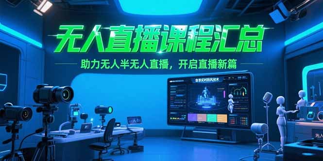 无人直播课程汇总，含非实时防风技术，助力无人半无人直播，开启直播新篇-生财社