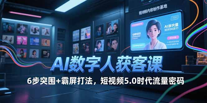 AI数字人获客课，6步突围+霸屏打法，短视频5.0时代流量密码-生财社