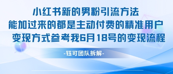 小红书全新男粉引流实操方法，日引流100多精准男粉-生财社