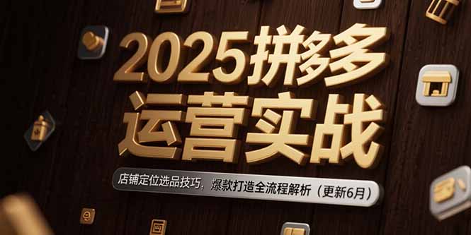 2025拼多多运营实战：店铺定位选品技巧，爆款打造全流程解析(更新6月-生财社
