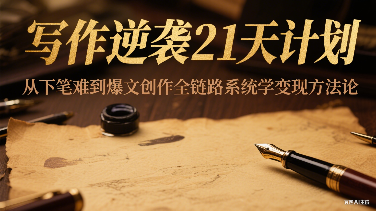 写作逆袭21天计划：从下笔难到爆文创作全链路系统学变现方法论-生财社