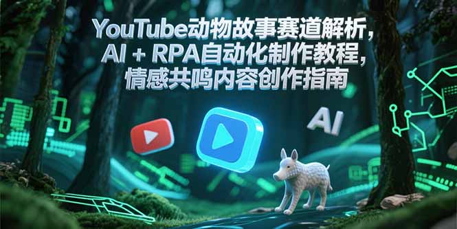 YouTube动物故事赛道解析，AI+RPA自动化制作教程，情感共鸣内容创作指南-生财社