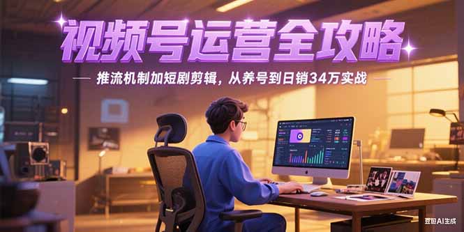 2025视频号运营全攻略，推流机制加短剧剪辑，从养号到日销34万实战-生财社