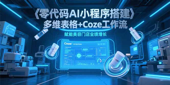 零代码AI小程序搭建，多维表格+Coze工作流，赋能美容门店业绩增长-生财社