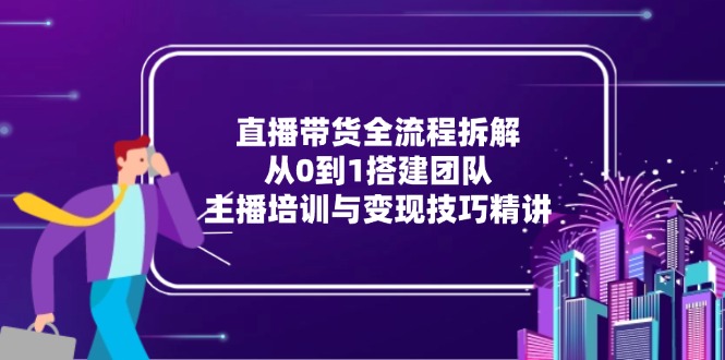 直播带货全流程拆解：从0到1搭建团队，主播培训与变现技巧精讲-生财社