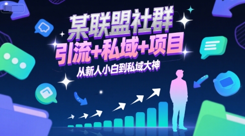 某联盟社群，引流+私域+项目，从新人小白到私域大神-生财社