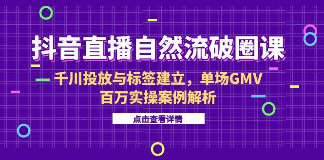 抖音直播自然流破圈课-6月，千川投放与标签建立，单场GMV百万实操案例解析-生财社