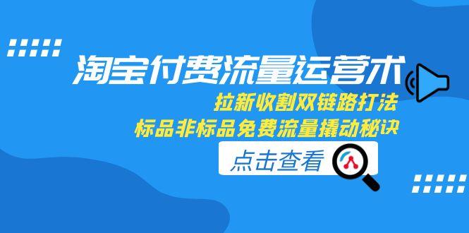 淘宝付费流量运营术，拉新收割双链路打法，标品非标品免费流量撬动秘诀-生财社
