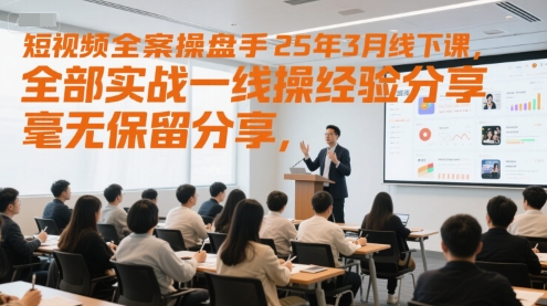 短视频全案操盘手25年3月线下课，全部实战一线操盘手经验分享，毫无保留分享，全是干货-生财社