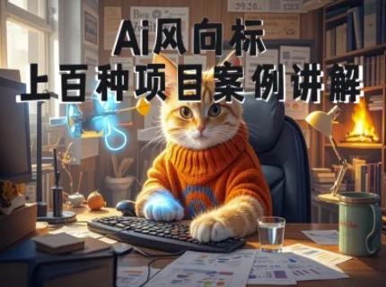 Ai风向标-附100种项目案例玩法-0基础小白到大神ai视频商业应用教学-生财社