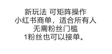 可矩阵操作，小红书商单新玩法，适合所有人，无需粉丝门槛，1粉丝也可以接单-生财社