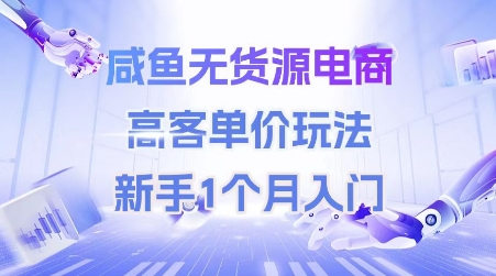 咸鱼无货源电商，高客单价玩法，新手1个月入门-生财社