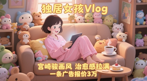 单个账号涨粉71W！用AI制作独居女孩Vlog，宫崎骏画风，治愈感拉满，一条广告报价3W-生财社