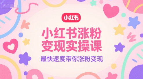 小红书涨粉变现实操课，最快速度带你涨粉变现-生财社