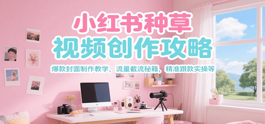 小红书种草视频创作攻略，爆款封面制作教学 ，流量截流秘籍 ，精准跟款实操等-生财社