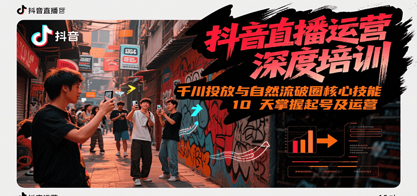抖音直播运营深度培训，千川投放与自然流核心技能，10天掌握起号及运营(6-7月新课)-生财社