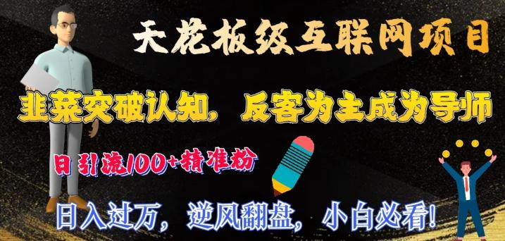 天花板级互联网项目，韭菜突破认知，反客为主成为导师，日引流100+精准粉-生财社