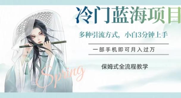 冷门蓝海项目，操作简单，小白3分钟上手，多种引流方式，保姆式全流程教学【揭秘】-生财社