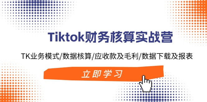 Tiktok财务核算实战营：TK业务模式/数据核算/应收款及毛利/数据下载及报表-生财社
