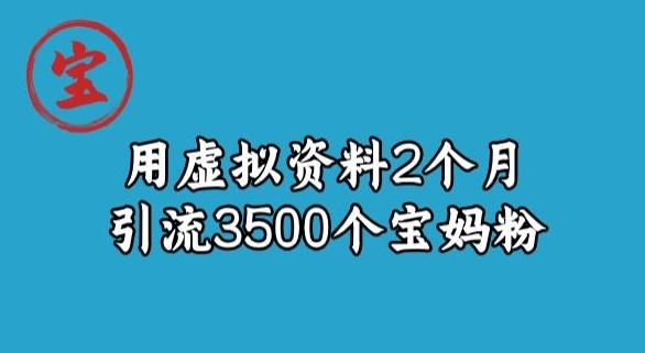 宝哥虚拟资料项目，2个月引流3500个宝妈粉-生财社