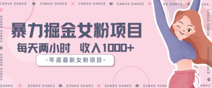 年底暴力女粉掘金项目5天变现1.5W+【揭秘】-生财社