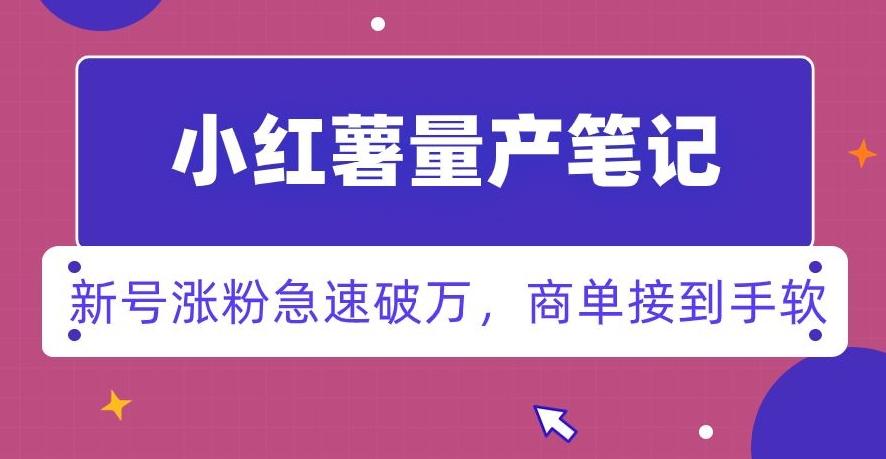 小红书量产笔记，一分种一条笔记，新号涨粉急速破万，新黑马赛道，商单接到手软【揭秘】-生财社