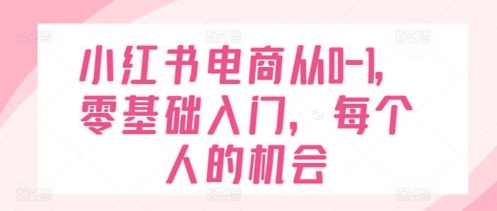 小红书电商从0-1，零基础入门，每个人的机会-生财社